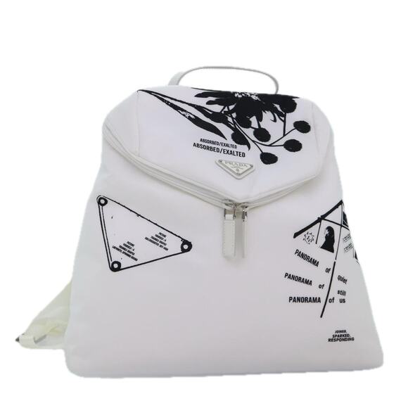 PRADA Backpack Nylon White Silver 1bz072 1bz072 - Picture 1 of 10